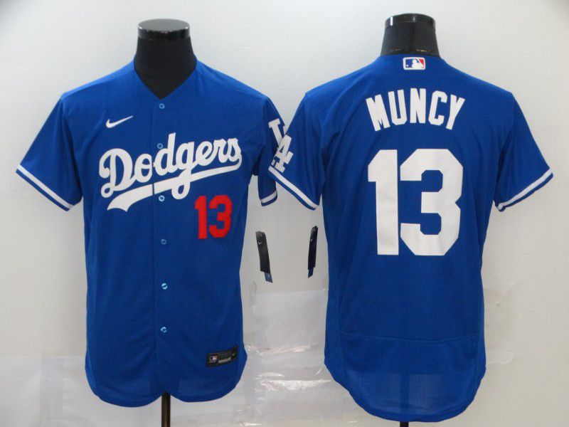 Men Los Angeles Dodgers #13 Muncy Blue Nike Elite MLB Jerseys